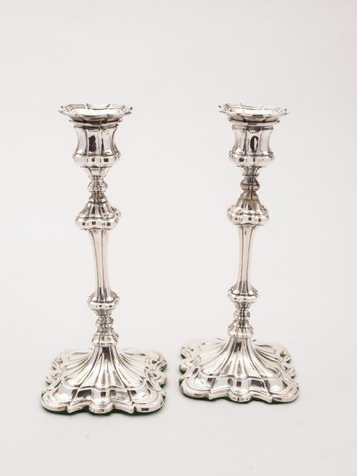 Pair of Elkington Silver Plated Candlesticks, 1845