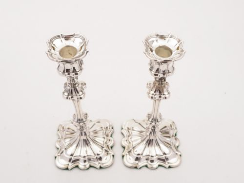 fig 1. Pair of Elkington Silver Plated Candlesticks, 1845