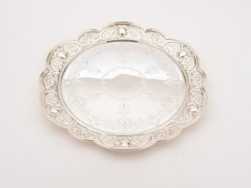 Victorian Silver Plated Salver/tray, Circa 1890