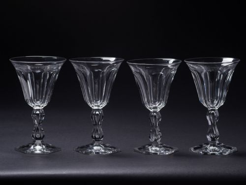Set of 4 Art Deco Wine Glasses, Circa 1930