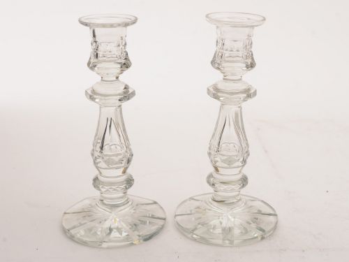 Nice Pair of Edwardian Cut Glass Candlesticks, Circa 1905
