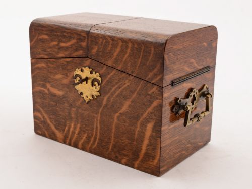 Gorgeous Edwardian Oak Jewellery Box, Circa 1905