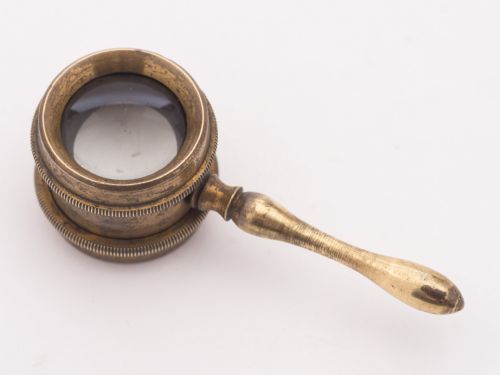 Nice Coddington Brass Magnifying Glass, Circa 1870