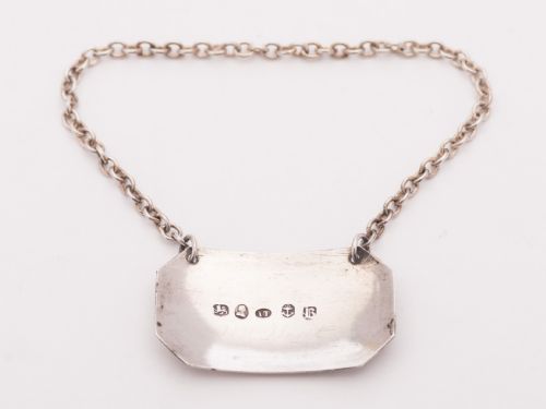 fig 1. Nice Georgian Silver Sherry Decanter Label, 1825