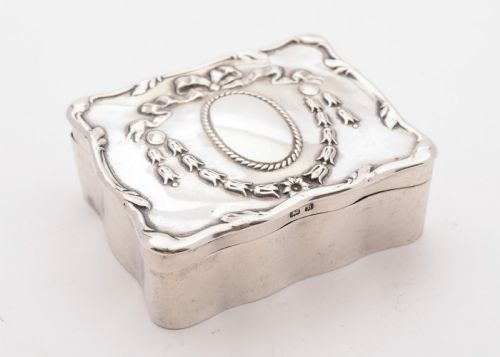 Charming Edwardian Silver Trinket Box, Birmingham 1907