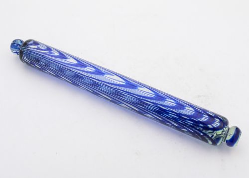 Fabulous Nailsea Glass Rolling Pin, Circa 1880