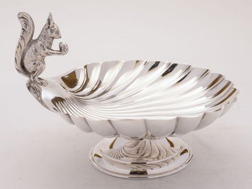 Lovely Edwardian Silver Plated Squirrel Nut Dish, Circa 1905