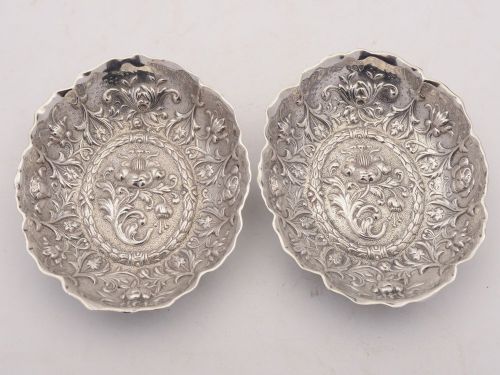 Pair of Superb Victorian Silver Dishes, London 1892
