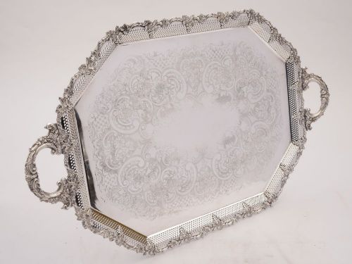 Superb Edwardian Silver Plated Tray, Circa 1905