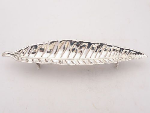 Unusual Edwardian Silver Plated Leaf Dish, Circa 1905