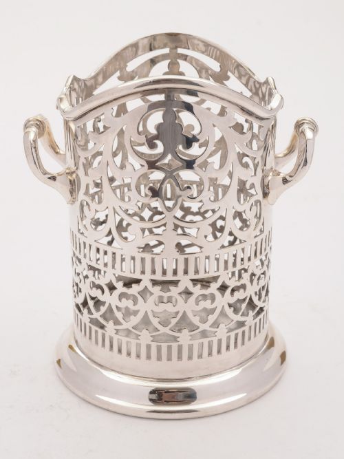 fig 1. Superb Edwardian silver plated bottle stand c 1905