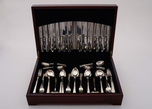 fig 1. Fabulous Art Deco 94 Piece Silver Plated Canteen, Circa 1930 