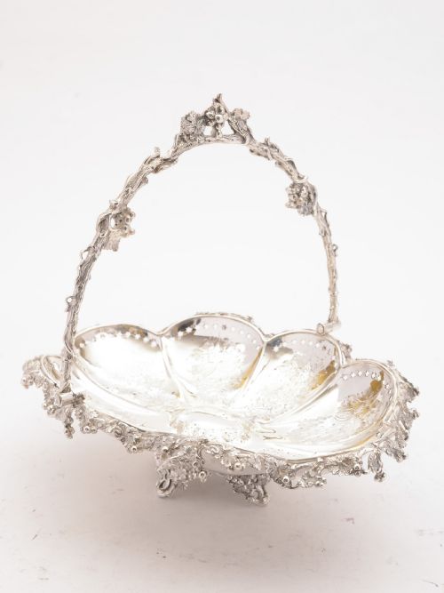Pretty Victorian Silver Plated Serving Basket. Circa 1860