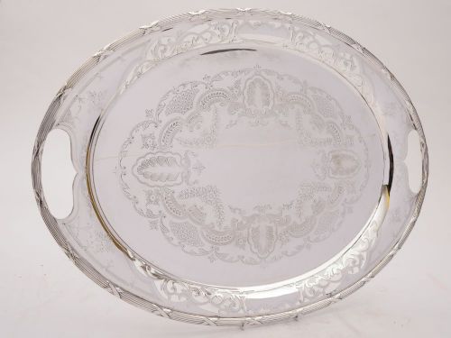 Fabulous Large  Edwardian  Silver Plated Tray. Circa 1905