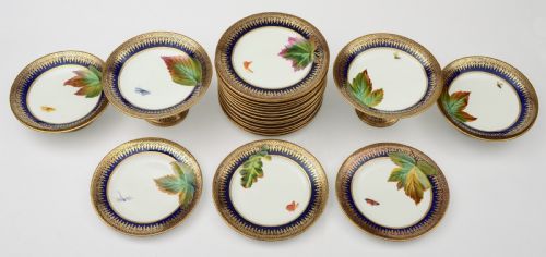 Gorgeous French Porcelain Dessert Set, Circa 1900