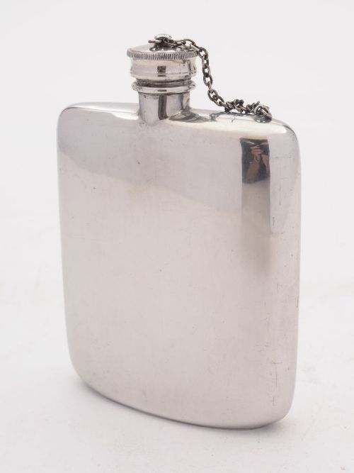 Nice Military Silver Plated Hip Flask 1956