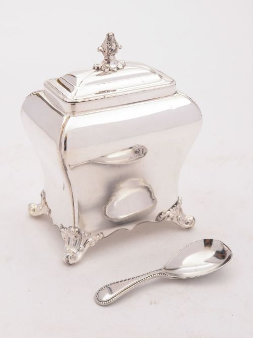 Lovely Georgian Silver Plated Tea Caddy Circa 1800