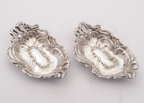 A Nice Pair of Victorian Silver Bon Bon Dishes 1900