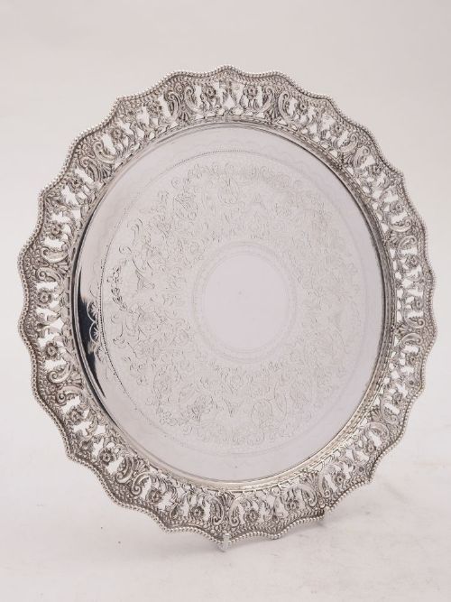 Gorgeous Victorian Silver Plated Salver Circa 1880