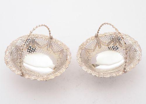 Superb Pair Victorian Silver Baskets  London 1895