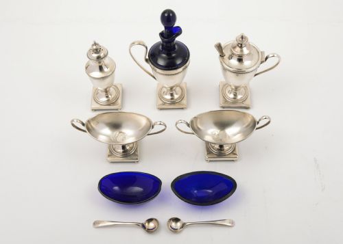 fig 1. Elegant Georgian Style Cruet Set. Circa 1930