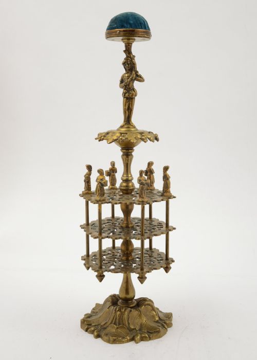 Unusual French Brass Cotton Reel Holder - Circa 1880