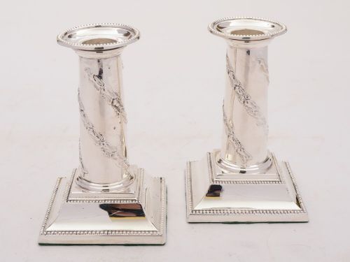 Beautiful Pair of Edwardian  Silver Plated Candle Sticks - Circa 1905