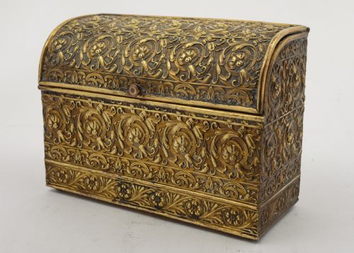 Decorative Brass English Art Nouveau Document Box - Circa 1900