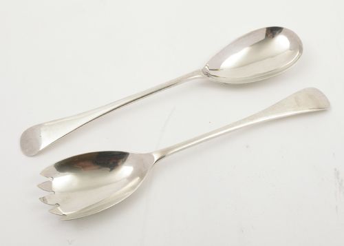 Stylish Pair of  Old English Salad  Servers - Chester 1923