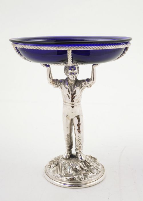 Lovely Colonial  Style Serving Dish with Standing Figure - Circa 1905