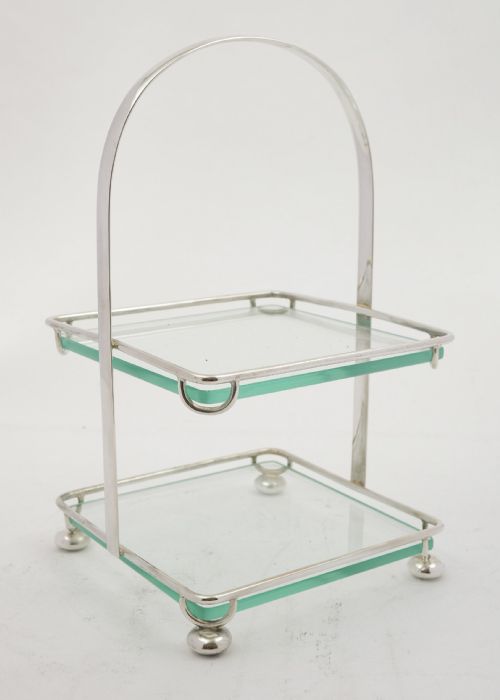 Super Art Deco Two Tier  Silver Plated Cake Stand - Circa 1930