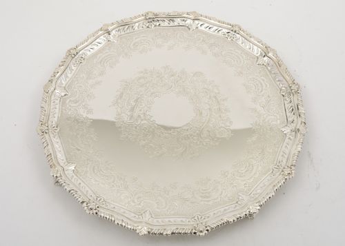 Pretty Victorian Silver Plated Salver/tray - Circa 1890