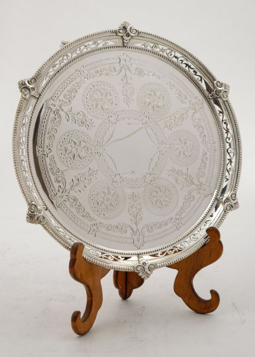 Pretty Victorian Silver Plated Salver - Circa 1890