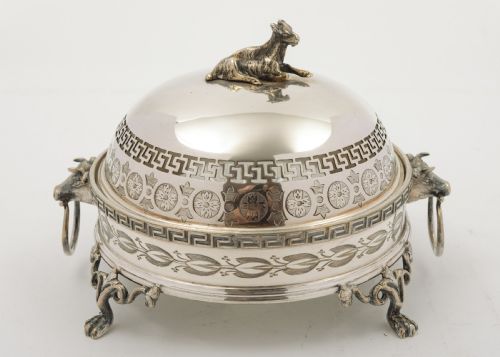 Unusual  Victorian Silver Plated Butter Dish - Circa 1890