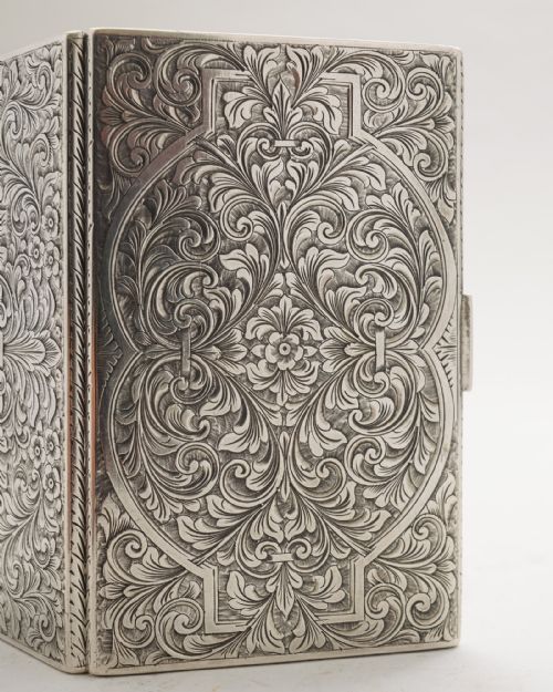 SUPERB ITALIAN 800 SILVER CIGARETTE CASE CIRCA 1930 - ADDITIONAL PHOTO 5