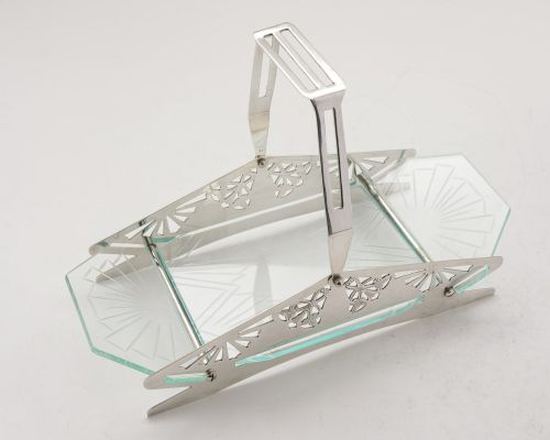 fig 1. Stunning Art Deco Sandwich Basket - circa 1930