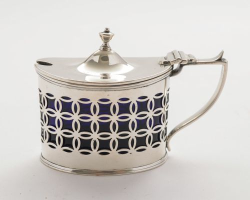 fig 1. Nice Edwardian Silver Mustard Pot - Chester 1902