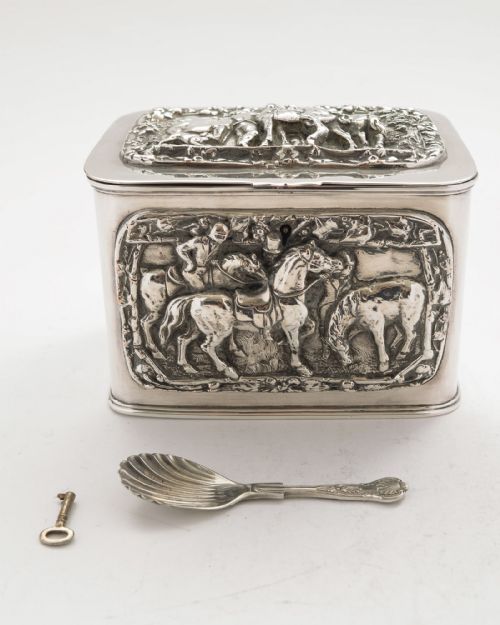 Fabulous Victorian Silver on Copper Tea  Caddie - Circa 1880