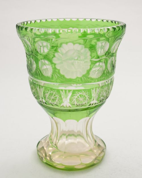 Gorgeous European  Green Glass Vase - Circa 1900