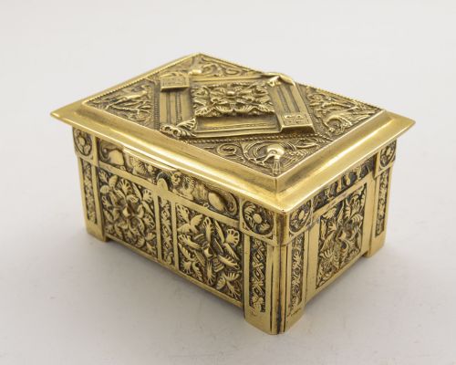 Lovely Victorian Brass Jewellery Box - Circa 1890
