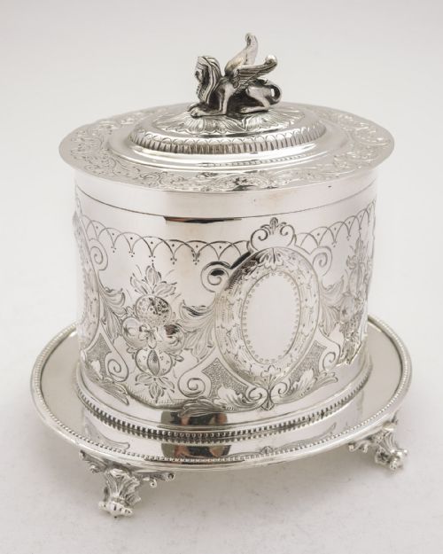 Fabulous Victorian Silver Plated Biscuit Box - Circa 1890