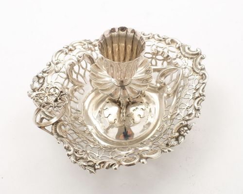 fig 1. Gorgeous Victorian Silver Chamber Stick - London 1892