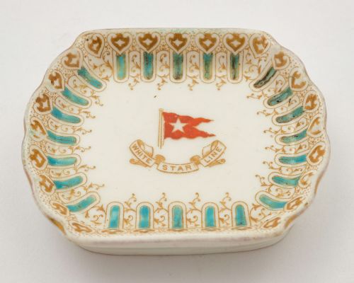 Unusual Small White Star China Dish - Circa 1900