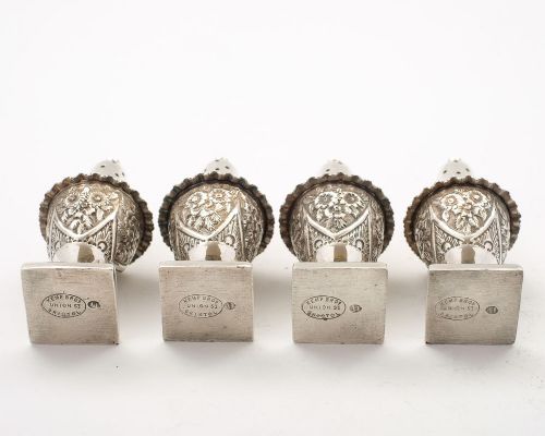fig 1. Set of 4 Victorian Silver Plated Pepperettes - circa 1890