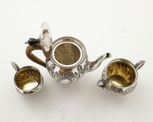 fig 1. Lovely Victorian Silver Plated Batchelors Tea Set - circa 1890