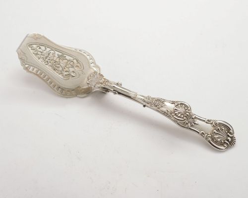 Nice Victorian Silver Plated Kings Pattern Serving Tongs - Circa 1890