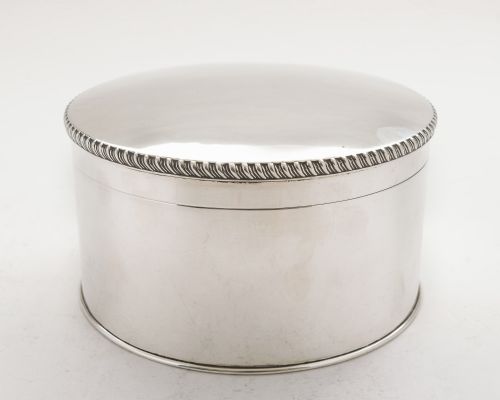 Lovely Round Silver Plated Biscuit Box - Circa 1930