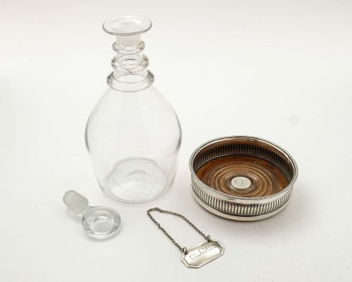 fig 1. Nice Georgian Decanter and Coaster - circa 1820