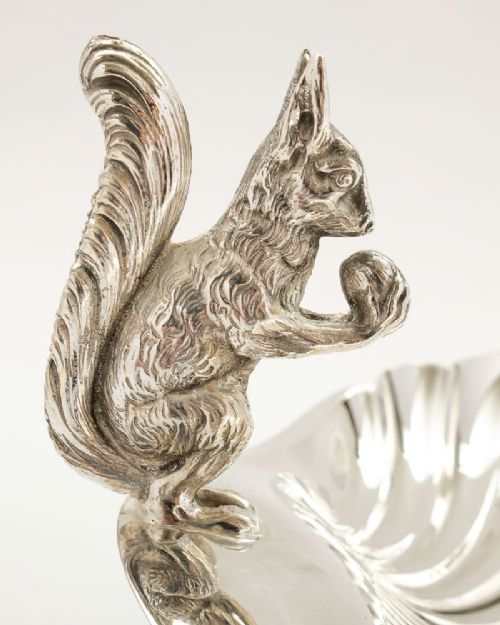 fig 1. Lovely Edwardian Silver Plated Squirrel Nut Dish - circa 1905