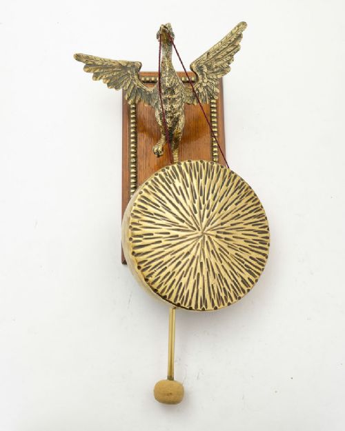 fig 1. Fabulous Edwardian Brass Phoenix Rising  Wall Gong - circa 1905